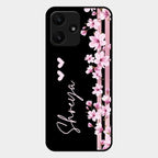 Pink Floral Customize Glass Case Cover For Redmi 12 5G