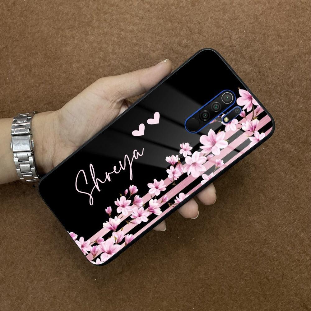 Pink Floral Customize Glass Case Cover For Poco - ShopOnCliQ