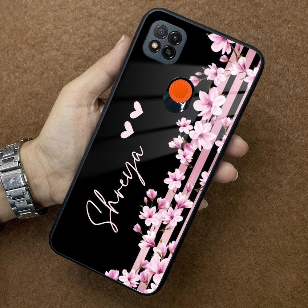 Pink Floral Customize Glass Case Cover For Poco - ShopOnCliQ