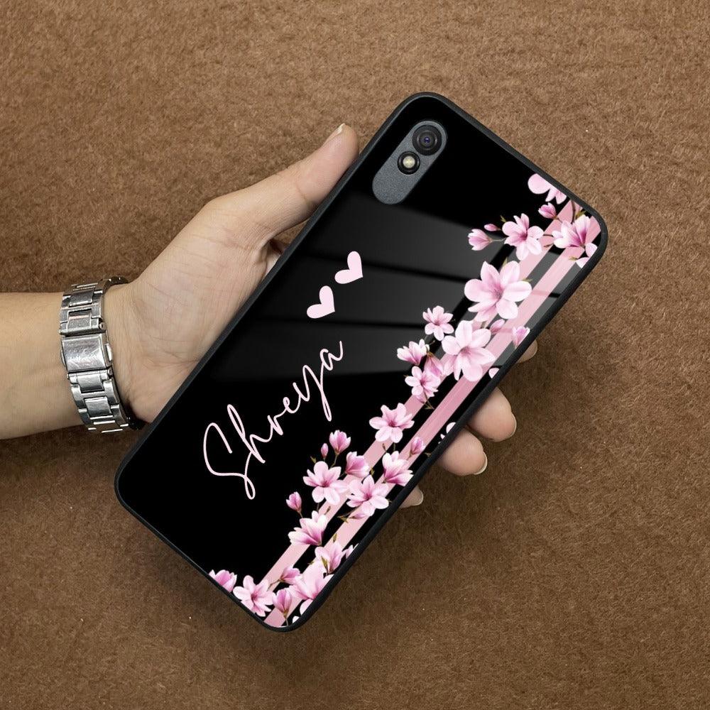 Pink Floral Customize Glass Case Cover For Redmi/Xiaomi - ShopOnCliQ