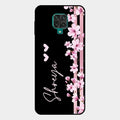 Pink Floral Customize Glass Case Cover For Redmi Note 10 Lite