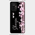 Pink Floral Customize Glass Case Cover For Redmi Note 10 Pro