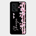 Pink Floral Customize Glass Case Cover For Redmi Note 12 Pro 5G