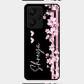 Pink Floral Customize Glass Case Cover For Redmi Note 13 Pro Plus 5G