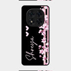 Pink Floral Customize Glass Case Cover For Redmi Note 14 Pro 5G
