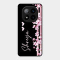 Pink Floral Customize Glass Case Cover For Redmi Note 14 Pro Plus 5G
