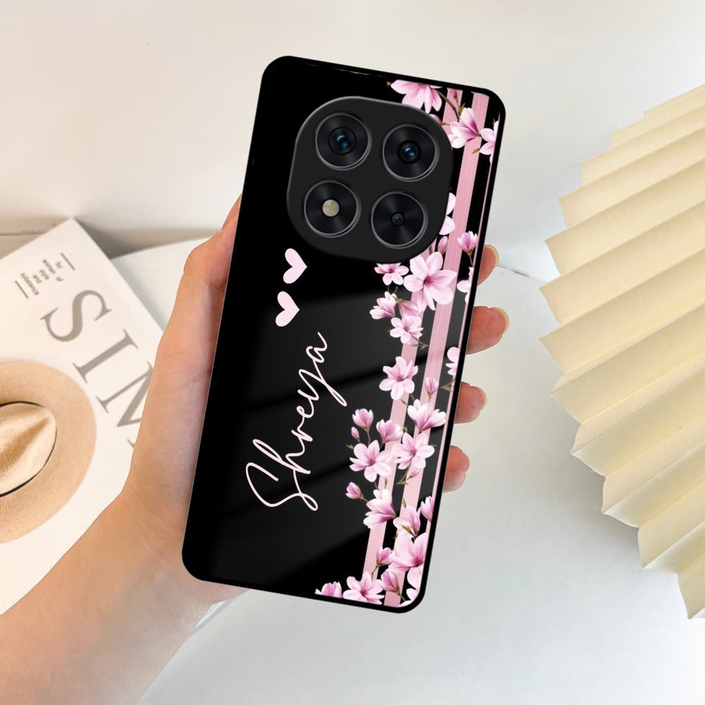 Pink Floral Customize Glass Case Cover For Redmi/Xiaomi