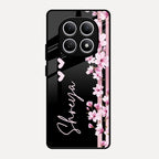 Pink Floral Customize Glass Case Cover For Redmi Note 15 5G