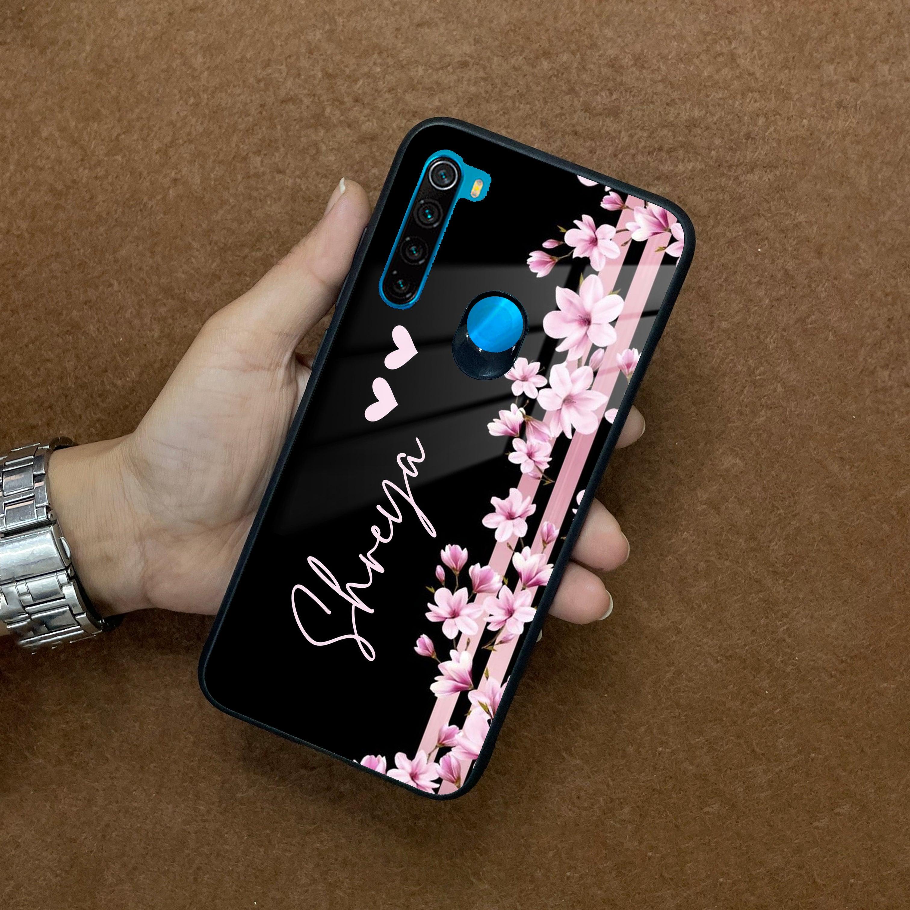 Pink Floral Customize Glass Case Cover For Redmi/Xiaomi - ShopOnCliQ