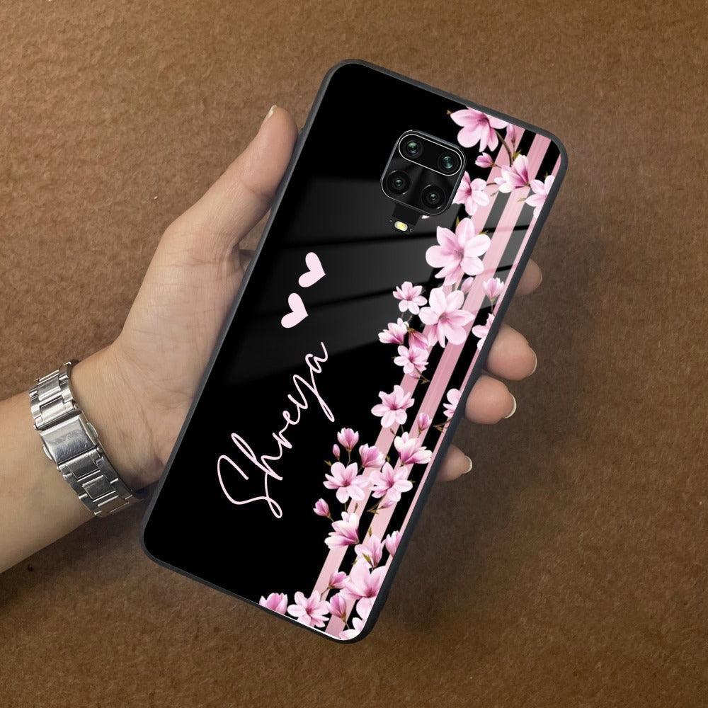 Pink Floral Customize Glass Case Cover For Poco - ShopOnCliQ
