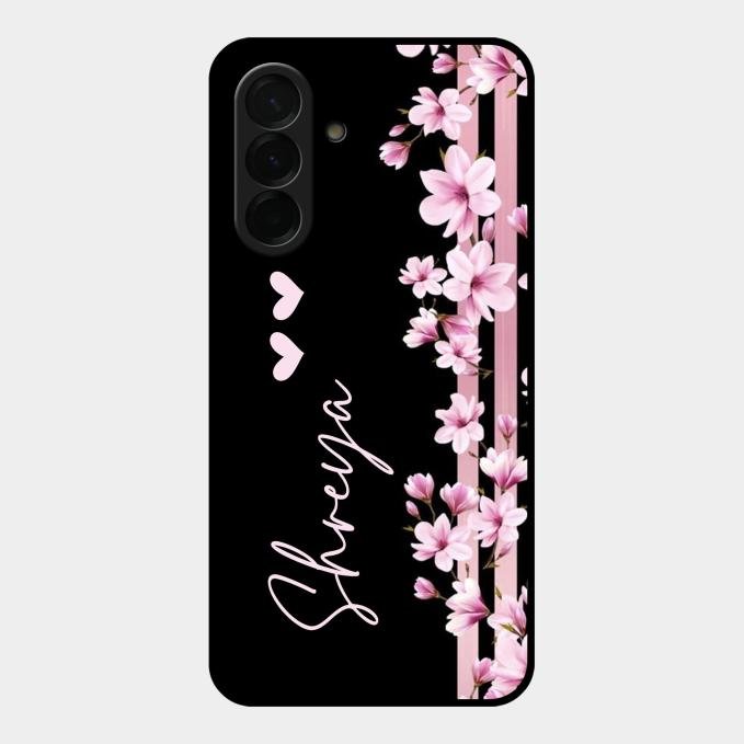 Pink Floral Customize Glass Case Cover For Samsung Galaxy A26 5G