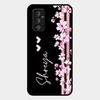 Pink Floral Customize Glass Case Cover For Samsung Galaxy F23 5G