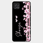 Pink Floral Customize Glass Case Cover For Samsung Galaxy F42 5G