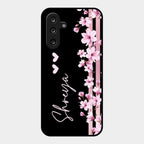 Pink Floral Customize Glass Case Cover For Samsung Galaxy M36 5G
