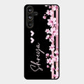Pink Floral Customize Glass Case Cover For Samsung Galaxy M55 5G