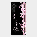 Pink Floral Customize Glass Case Cover For Samsung Galaxy M55 5G