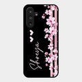 Pink Floral Customize Glass Case Cover For Samsung Galaxy M55S 5G