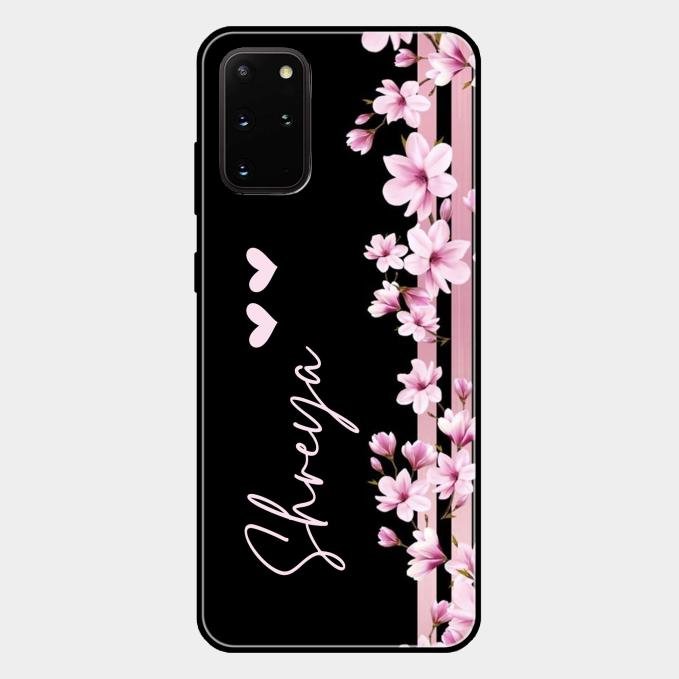 Pink Floral Customize Glass Case Cover For Samsung Galaxy S20 Plus