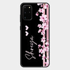Pink Floral Customize Glass Case Cover For Samsung Galaxy S20 Plus