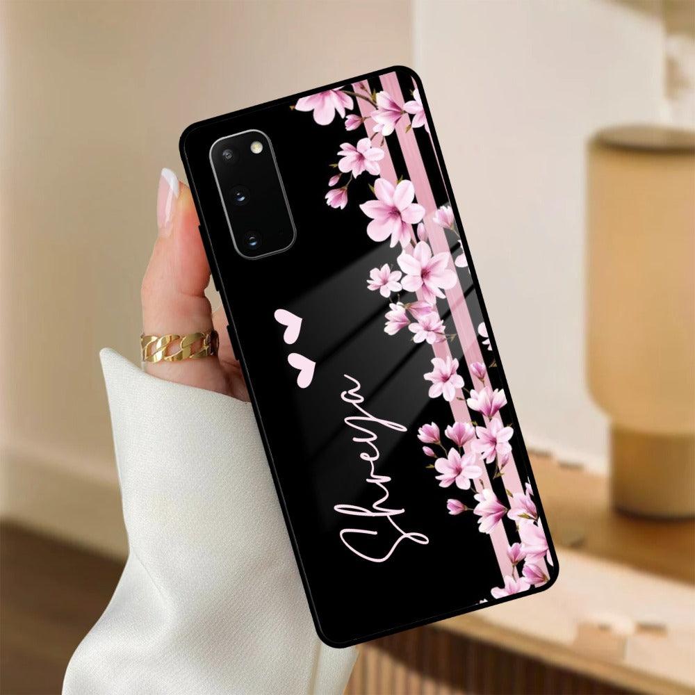 Pink Floral Customize Glass Case Cover For Samsung - ShopOnCliQ