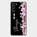 Pink Floral Customize Glass Case Cover For Samsung Galaxy S21 Plus