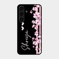 Pink Floral Customize Glass Case Cover For Samsung Galaxy S24 5G