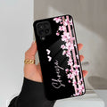 Pink Floral Customize Glass Case Cover For Samsung Galaxy A42 5G