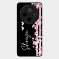 Pink Floral Customize Glass Case Cover For Vivo T4 5G