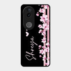 Pink Floral Customize Glass Case Cover For Vivo T4R 5G