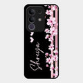 Pink Floral Customize Glass Case Cover For Vivo T4X 5G