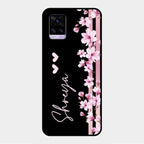 Pink Floral Customize Glass Case Cover For Vivo V20