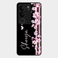 Pink Floral Customize Glass Case Cover For Vivo V29 Pro 5G