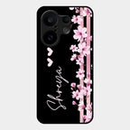 Pink Floral Customize Glass Case Cover For Vivo X200 Fe 5G