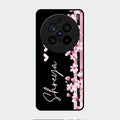 Pink Floral Customize Glass Case Cover For Vivo X200 Pro 5G
