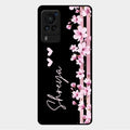 Pink Floral Customize Glass Case Cover For Vivo X60 Pro 5G