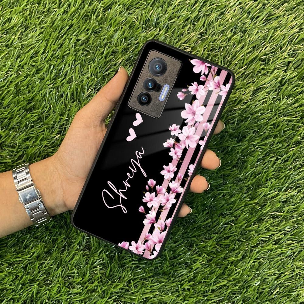 Pink Floral Customize Glass Case Cover For Vivo - ShopOnCliQ