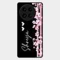 Pink Floral Customize Glass Case Cover For Vivo X90 Pro 5G