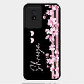 Pink Floral Customize Glass Case Cover For Vivo Y02T