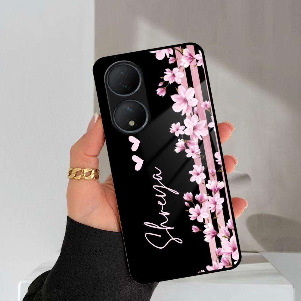 Pink Floral Customize Glass Case Cover For Vivo - ShopOnCliQ