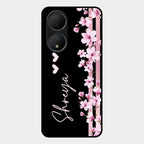 Pink Floral Customize Glass Case Cover For Vivo Y100A 5G