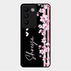 Pink Floral Customize Glass Case Cover For Vivo Y200E 5G
