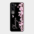 Pink Floral Customize Glass Case Cover For Vivo Y300 5G