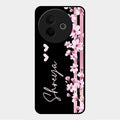 Pink Floral Customize Glass Case Cover For Vivo Y39 5G