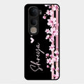 Pink Floral Customize Glass Case Cover For Vivo Y400 5G