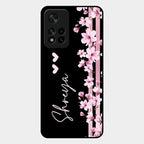Pink Floral Customize Glass Case Cover For Xiaomi 11I 5G