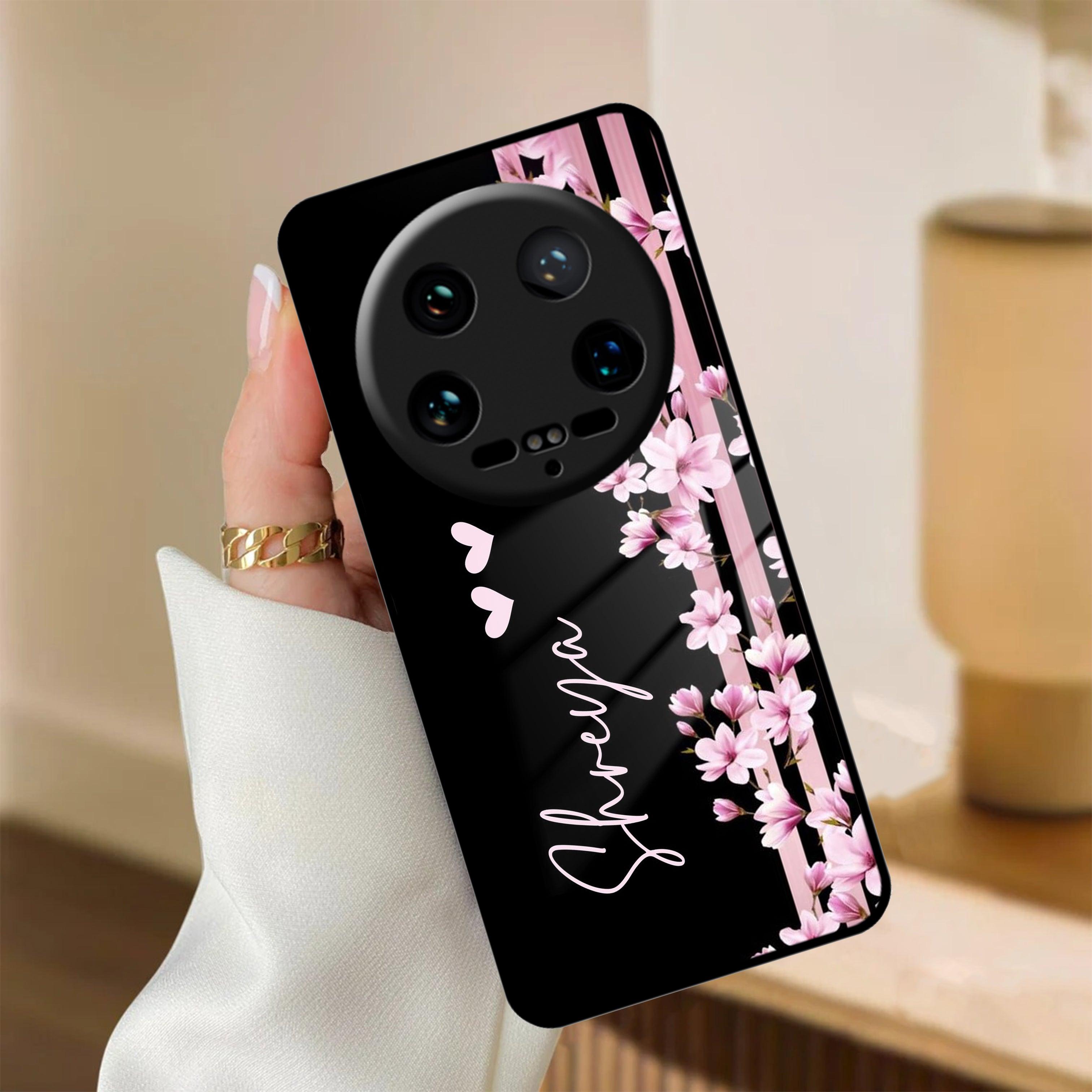Pink Floral Customize Glass Case Cover For Redmi/Xiaomi - ShopOnCliQ