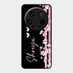 Pink Floral Customize Glass Case Cover For Xiaomi 14 Ultra
