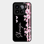 Pink Floral Customize Glass Case Cover For Xiaomi 15 5G
