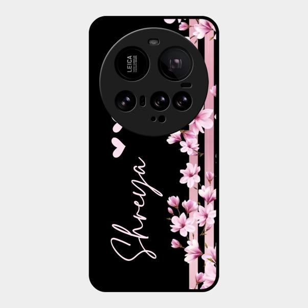 Pink Floral Customize Glass Case Cover For Xiaomi 15 Ultra 5G