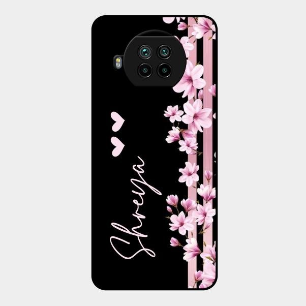 Pink Floral Customize Glass Case Cover For Xiaomi Mi 10I 5G